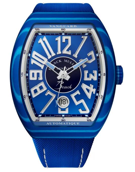 Buy Franck Muller Vanguard Beach Replica Watch for sale Cheap Price V 41 SC DT BEACH GFBUBL Blue